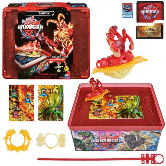 Bakugan gyűjtődoboz figurákkal és kártyákkal – Baku-Tin készlet