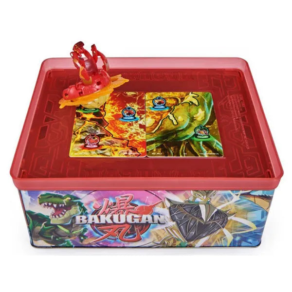 Bakugan gyűjtődoboz figurákkal és kártyákkal – Baku-Tin készlet