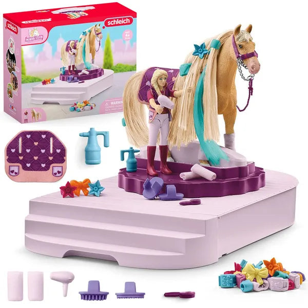 Schleich Horse Club Sofia forgatható lóápoló állomás készlet