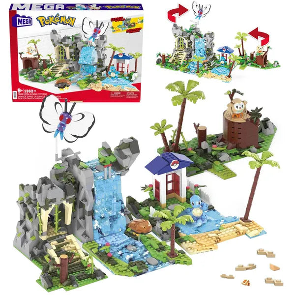 MEGA Pokémon Dzsungel kaland építőkészlet, 1362 db, 4 figurával