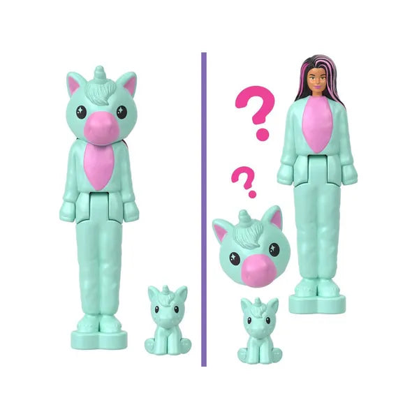 Mattel Mini BarbieLand Cutie Reveal meglepetés baba állatjelmezben, 3,5 cm