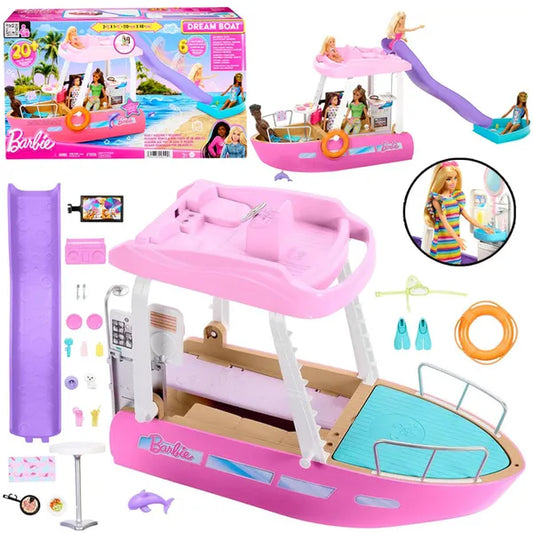 Mattel Barbie Dream Boat, 91 cm, átalakítható belső tér, 20+ kiegészítő