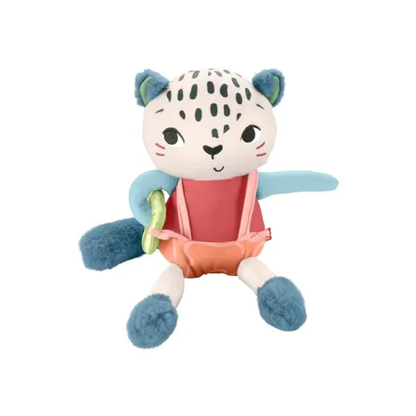 Fisher-Price hópárduc szenzoros plüssjáték, 35 cm, újrahasznosított