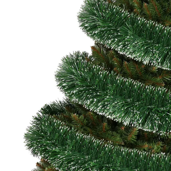 Karácsonyi tűleveles girland 6 m, Ø15 cm, sötétzöld fehér végekkel