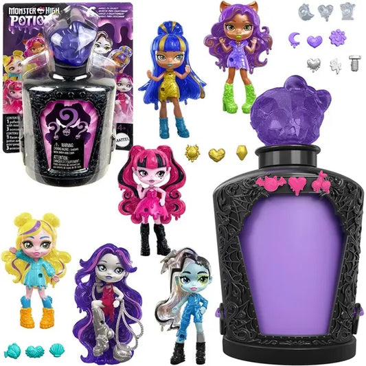 Monster High Elixír mini meglepetés baba, 7,5 cm, 3 kiegészítővel, vakdoboz, 1 db