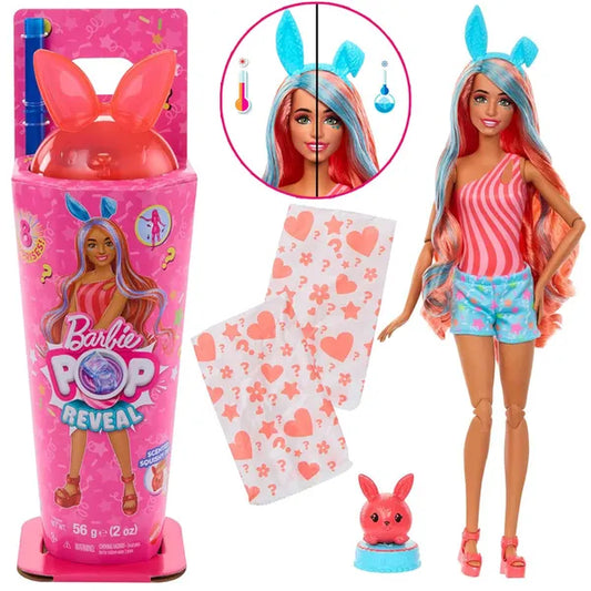 Barbie Pop Reveal Shakes illatos baba nyuszival, slime-mel és 8 meglepetéssel