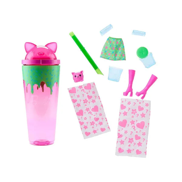 Barbie Pop Reveal Shakes baba cicával, slime-mal és 8 meglepetéssel