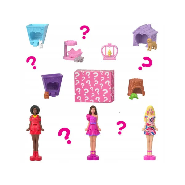 Mini BarbieLand liftes babaház medencével, meglepi babával és állatkával