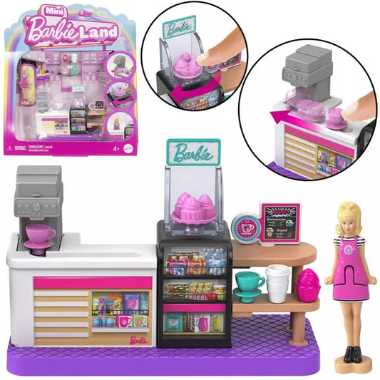 Barbie Mini BarbieLand pékség játékszett 3,5 cm babával, vitrinnel