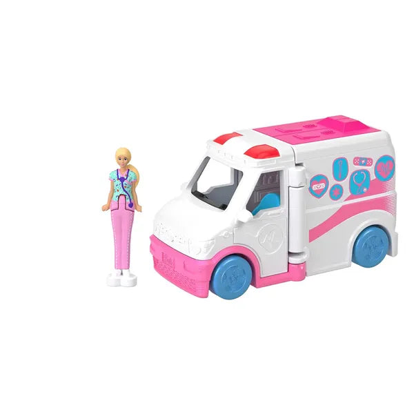 Mini Barbie Land mentőautó készlet mini Barbie babával, 4+