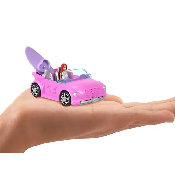 Mattel Mini BarbieLand színváltós kabrió autó 3,5 cm babával, 4+ év