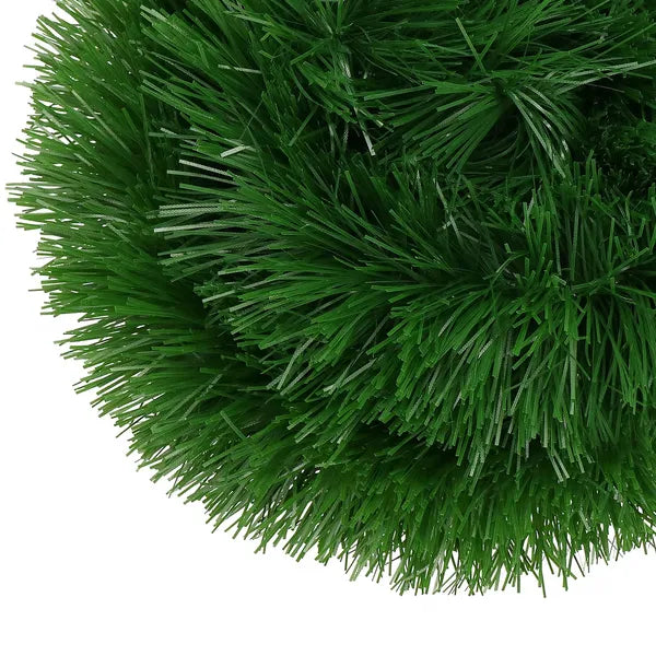Sötétzöld karácsonyi füzér, 6 m x 10 cm, műanyag, modern design