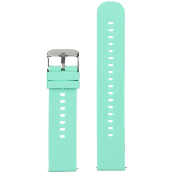 22 mm menta gumi óraszíj ezüst csattal, gyorskioldó