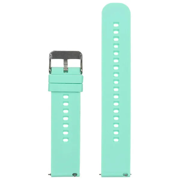22 mm menta gumi óraszíj ezüst csattal, gyorskioldó