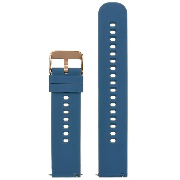 U27 tengerészkék gumióraszíj rozéarany csattal, 22 mm