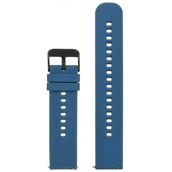 Gumírozott óraszíj – sötétkék/fekete csat, 22 mm, gyorskioldós