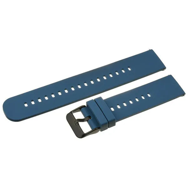 Gumírozott óraszíj – sötétkék/fekete csat, 22 mm, gyorskioldós