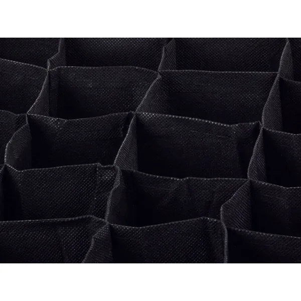 Fehérnemű- és zoknirendező fiókba, 12 rekesz, fekete, 30×24×10 cm