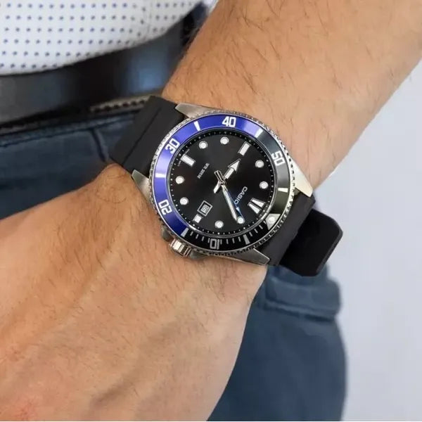 Casio MDV-107-1A2 férfi búvár karóra, 47 mm acéltok, WR200, doboz