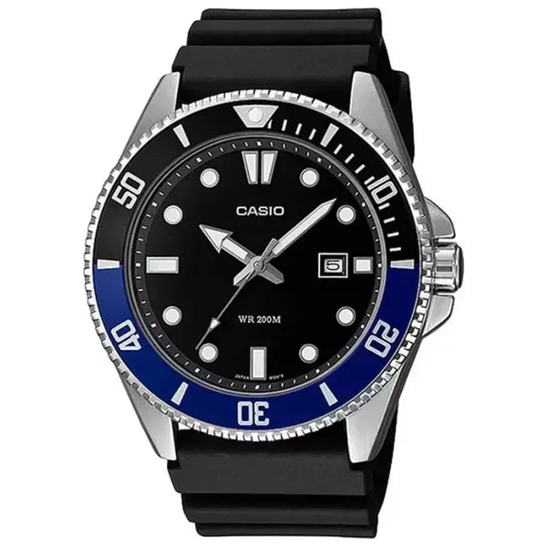 Casio MDV-107-1A2 férfi búvár karóra, 47 mm acéltok, WR200, doboz