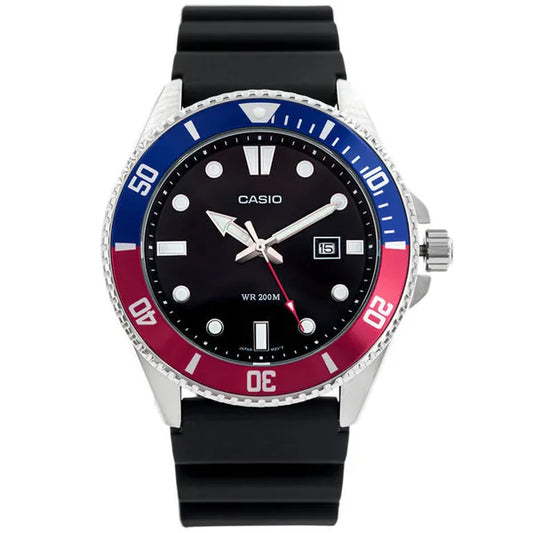 Casio MDV-107-1A3 férfi búváróra, 47 mm, WR200, kvarc, fekete