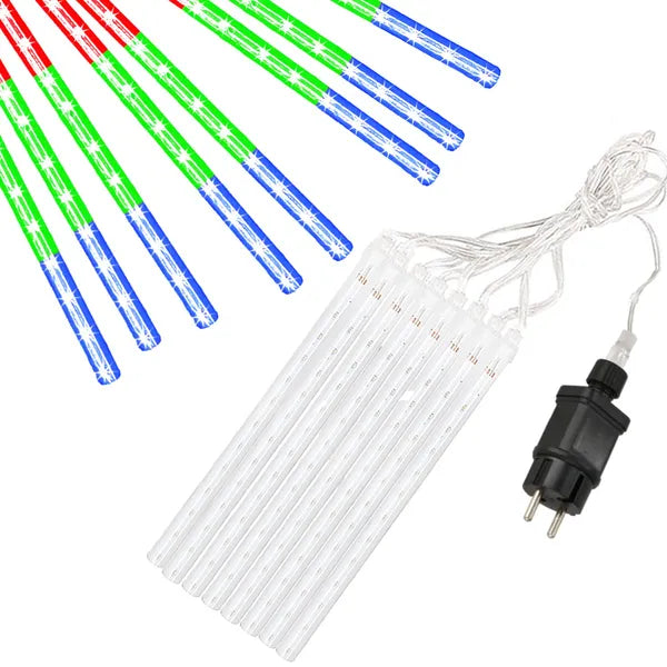 Multikolor meteor LED jégcsap fényfüzér, 5 m, 144 LED, IP44