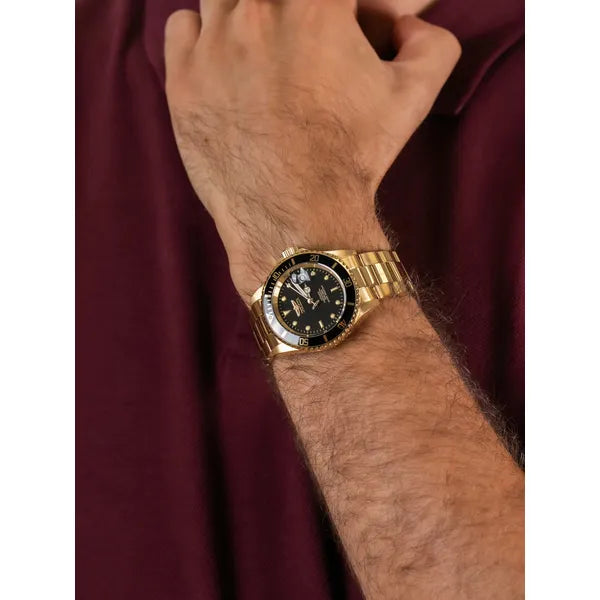 Invicta Pro Diver férfi búváróra, 40 mm, arany acél, dátum, 200 m
