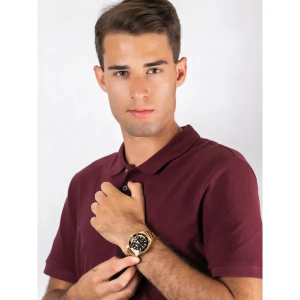 Invicta Pro Diver férfi búváróra, 40 mm, arany acél, dátum, 200 m