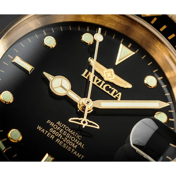 Invicta Pro Diver férfi búváróra, 40 mm, arany acél, dátum, 200 m