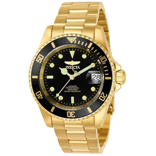 Invicta Pro Diver férfi búváróra, 40 mm, arany acél, dátum, 200 m