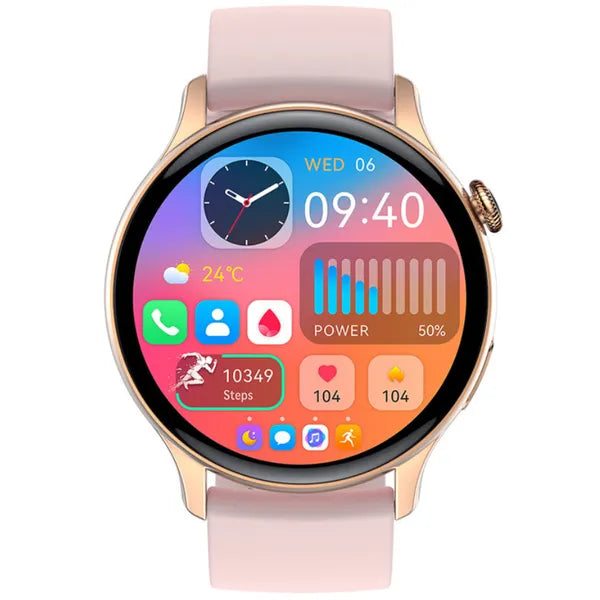 Női okosóra Rubicon RNCF10 1.43'' AMOLED, Bluetooth hívás, IP67, rózsaarany