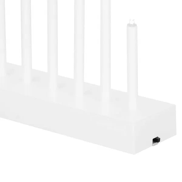 LED gyertyatartó 7 ágú, meleg fehér, elemes, 20 cm magas