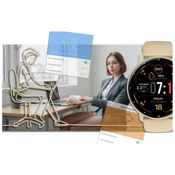 Rubicon RNCF16 uniszex okosóra 1,39'' IPS, Bluetooth hívás, IP67, Google Fit