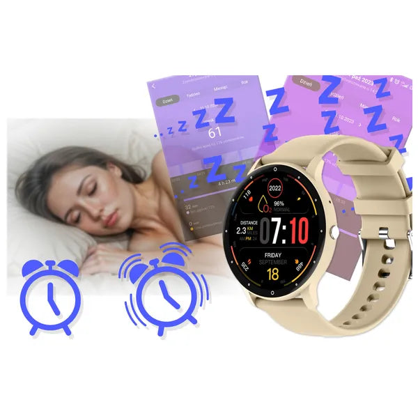 Rubicon RNCF16 uniszex okosóra 1,39'' IPS, Bluetooth hívás, IP67, Google Fit