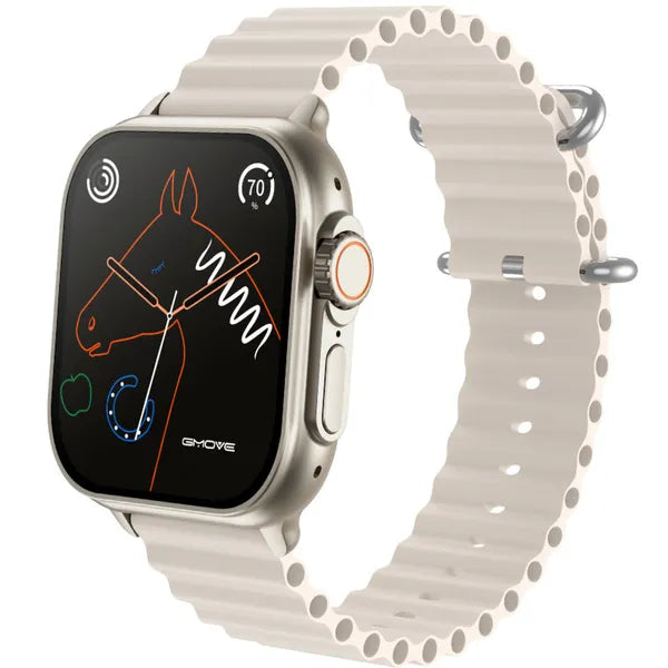 Unisex okosóra IP67, Bluetooth hívás, 1.96'' TFT, vezeték nélküli töltés