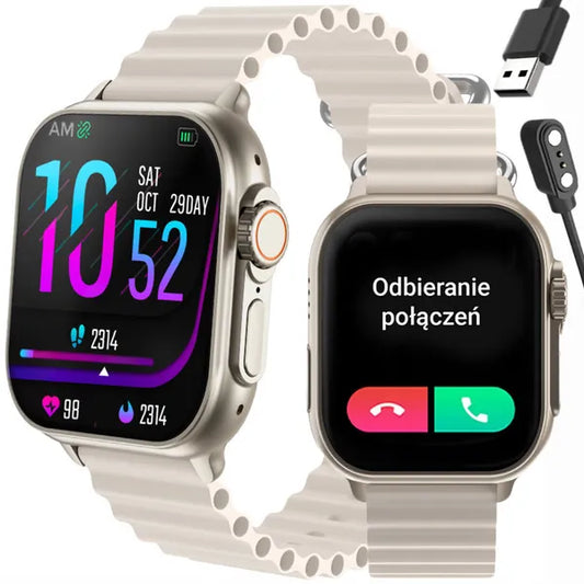 Unisex okosóra IP67, Bluetooth hívás, 1.96'' TFT, vezeték nélküli töltés