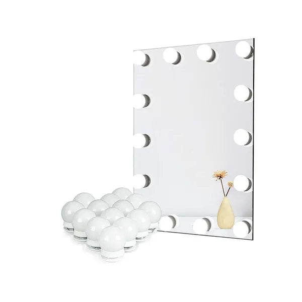LED tükörlámpa készlet, 10 db, 3 színhő, USB, öntapadós