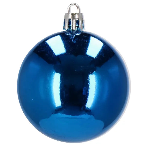 Törhetetlen kék karácsonyfadísz gömb készlet, 24 db, 6 cm