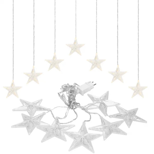 Melegfehér csillagfény LED fényfüggöny, 2 m, 70 LED, IP44