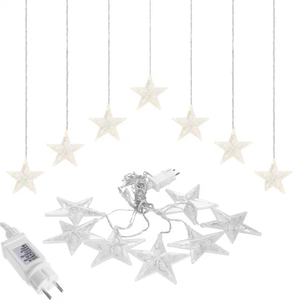 Melegfehér csillagfény LED fényfüggöny, 2 m, 70 LED, IP44