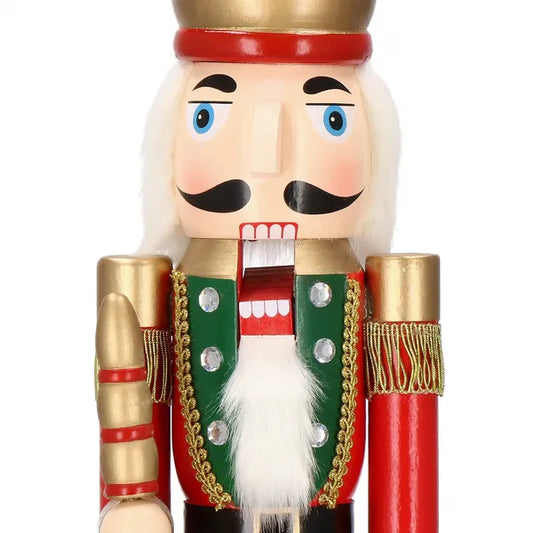 Karácsonyi diótörő király dekoráció, fa, 60 cm, többszínű