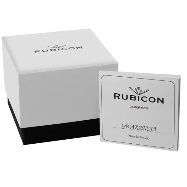 Rubicon női karóra 37 mm, rózsaarany mesh szíj, fekete számlap, zafírüveg