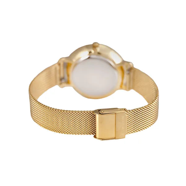 Női arany nemesacél karóra, fekete számlap, zafírüveg, 36 mm