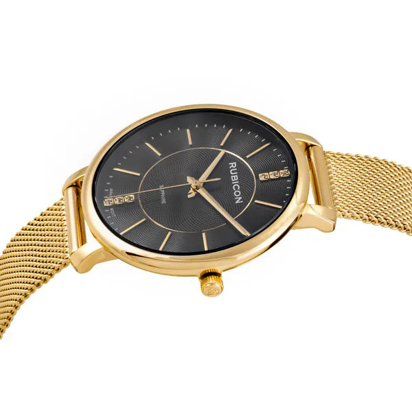 Női arany nemesacél karóra, fekete számlap, zafírüveg, 36 mm
