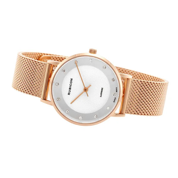 Női rozéarany karóra zafírüveggel, Miyota quartz, 31 mm