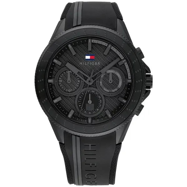 Tommy Hilfiger Aiden férfi fekete acél kvarc karóra 45 mm WR50