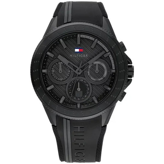 Tommy Hilfiger Aiden férfi fekete acél kvarc karóra 45 mm WR50