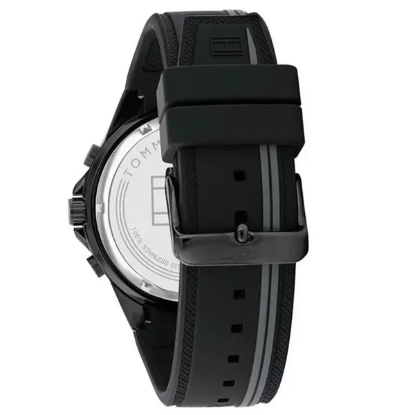 Tommy Hilfiger Aiden férfi fekete acél kvarc karóra 45 mm WR50