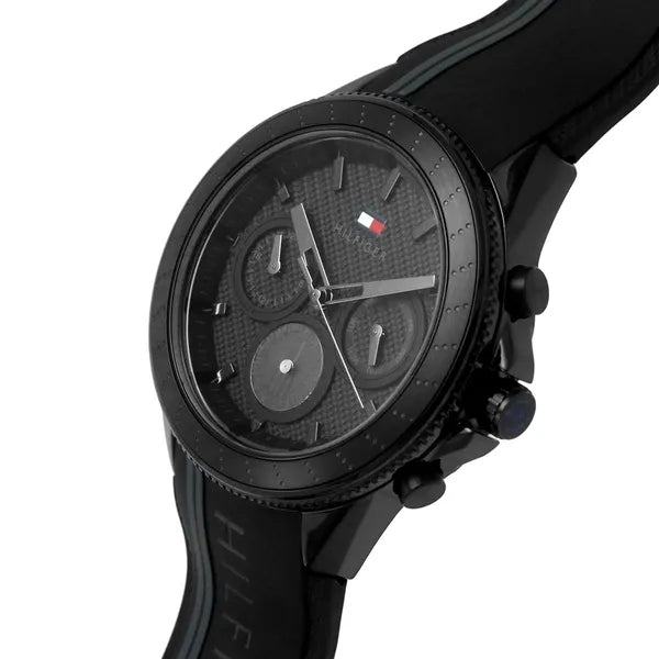 Tommy Hilfiger Aiden férfi fekete acél kvarc karóra 45 mm WR50