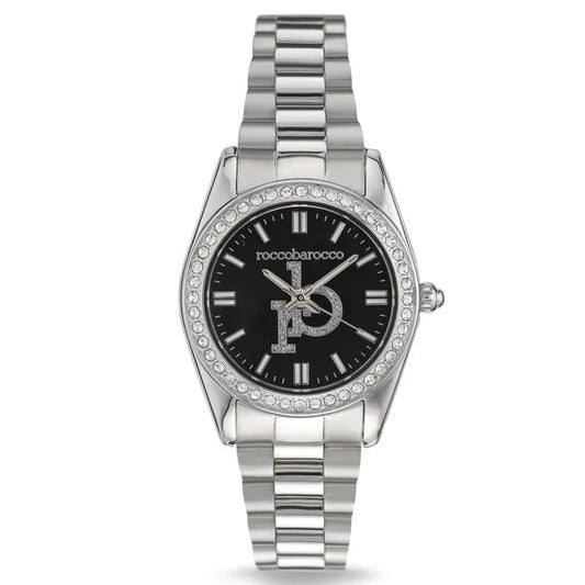 RoccoBarocco női karóra, ezüst rozsdamentes acél, cirkónia, quartz, 31 mm